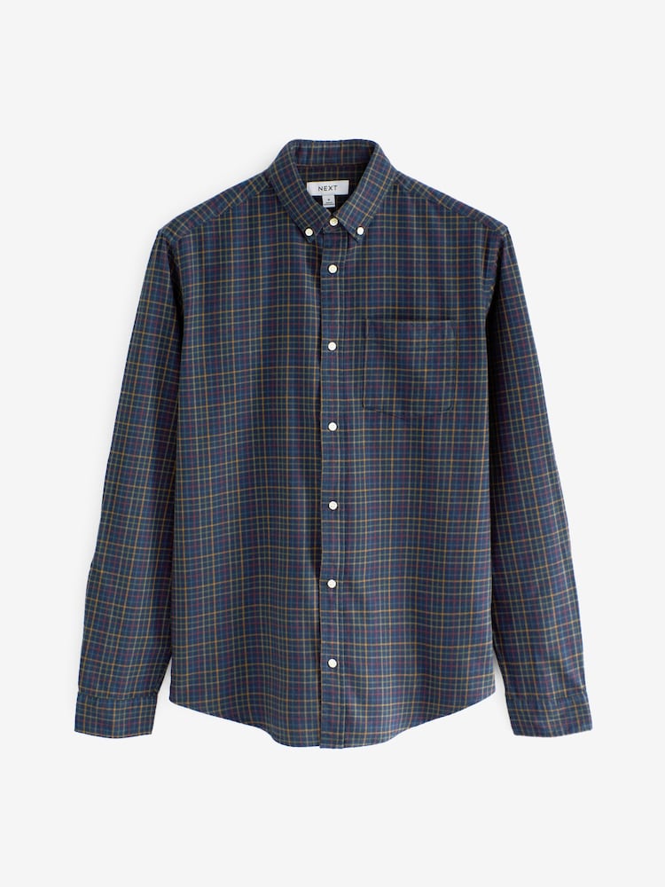 Navy Blue Check Long Sleeve Shirt - Image 5 of 7