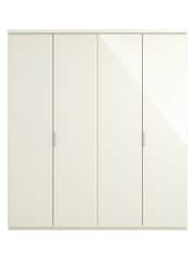 Wiemann Peyton White Glass Semi Fitted 4 Door Wardrobe - Image 2 of 4