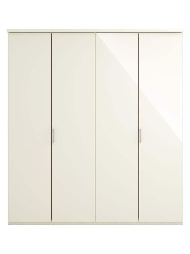 Wiemann Peyton White Glass Semi Fitted 4 Door Wardrobe - Image 2 of 4