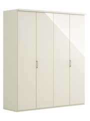 Wiemann Peyton White Glass Semi Fitted 4 Door Wardrobe - Image 3 of 4