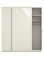 Wiemann Peyton White Glass Semi Fitted 4 Door Wardrobe - Image 4 of 4