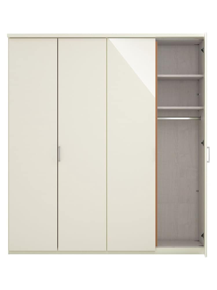 Wiemann Peyton White Glass Semi Fitted 4 Door Wardrobe - Image 4 of 4