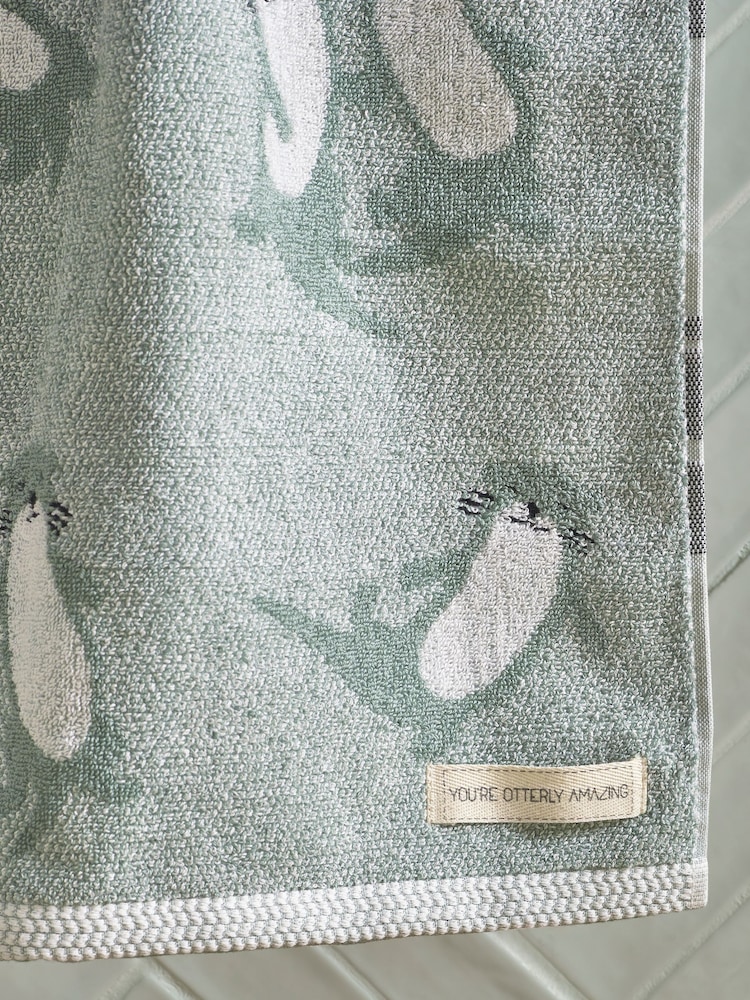 Handtuch aus 100 % Baumwolle mit Otter-Motiv - Bild 2 von 6