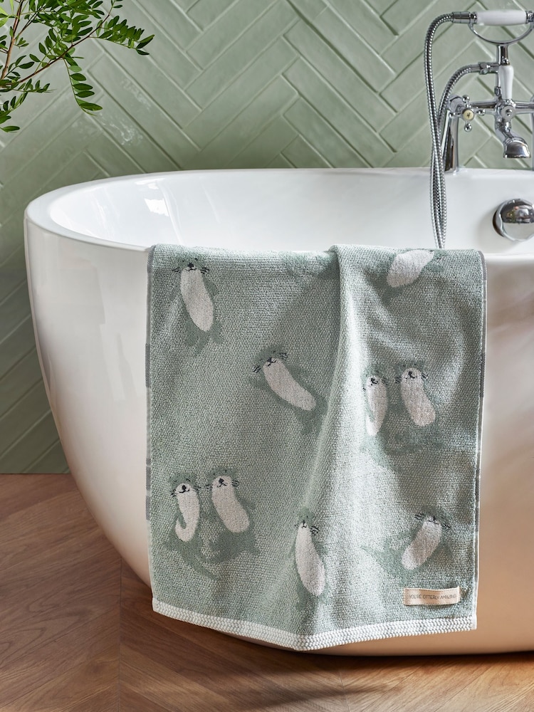 Handtuch aus 100 % Baumwolle mit Otter-Motiv - Bild 6 von 6