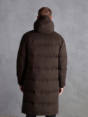 Chocolate Brown Signature Longline Puffed Down Coat - Image 3 of 10