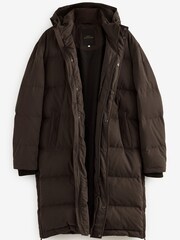 Chocolate Brown Signature Longline Puffed Down Coat - Image 7 of 10