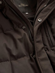 Chocolate Brown Signature Longline Puffed Down Coat - Image 9 of 10
