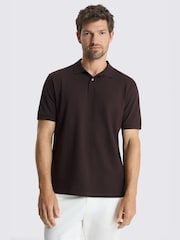 MOSS Chocolate Brown Pique Polo Shirt - Image 1 of 4