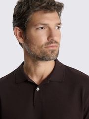 MOSS Chocolate Brown Pique Polo Shirt - Image 3 of 4