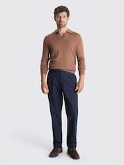 MOSS Dusty Pink Merino Wool Blend Skipper Polo Shirt - Image 2 of 2