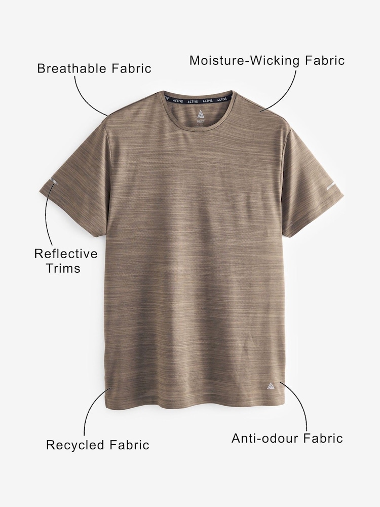 Natural Short Sleeve Tee Active Mesh Training T-Shirt - Image 4 of 8
