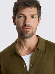 MOSS Olive Green Merino-Blend Shirt - Image 3 of 3