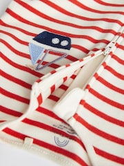 Red/Navy Nautical Baby 100% Cotton Footless Sleepsuits 3 Pack With Zip (0-2yrs) - Image 5 of 7