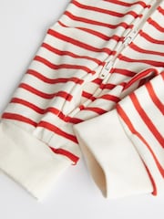 Red/Navy Nautical Baby 100% Cotton Footless Sleepsuits 3 Pack With Zip (0-2yrs) - Image 7 of 7
