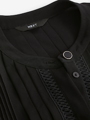Schwarz - Langärmelige, hochwertige Bluse mit Biesen - Bild 7 von 8