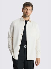 MOSS Cream Cotton Blend Corduroy Overshirt - Image 1 of 4