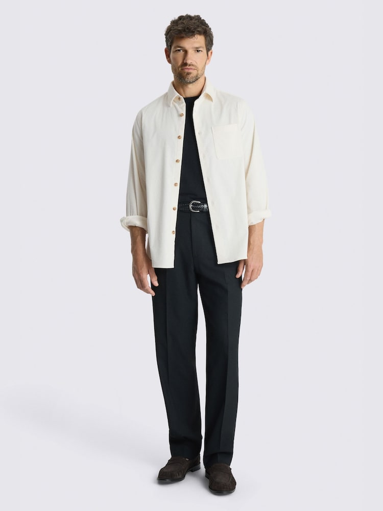 MOSS Cream Cotton Blend Corduroy Overshirt - Image 2 of 4