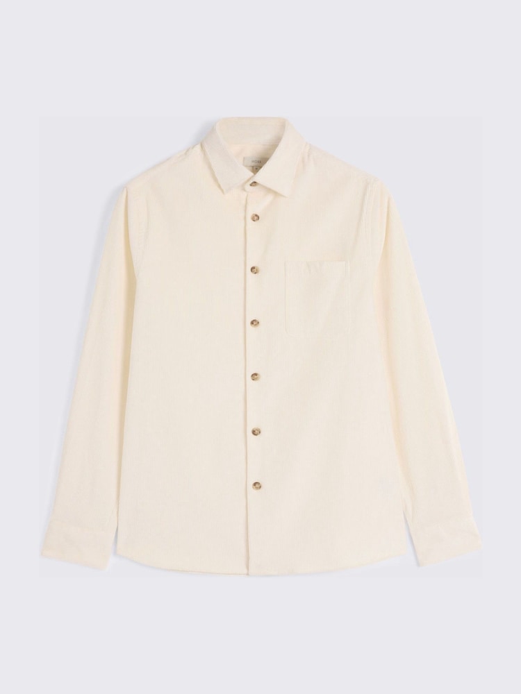 MOSS Cream Cotton Blend Corduroy Overshirt - Image 4 of 4