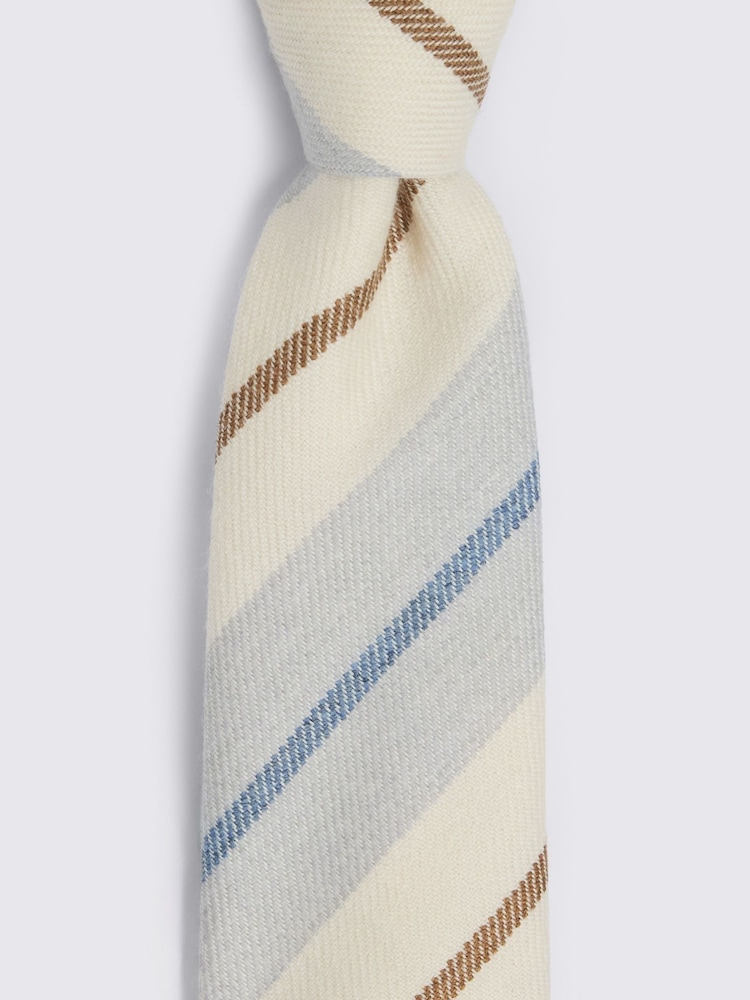 Corbata de lana italiana a rayas MOSS - Imagen 2 de 2