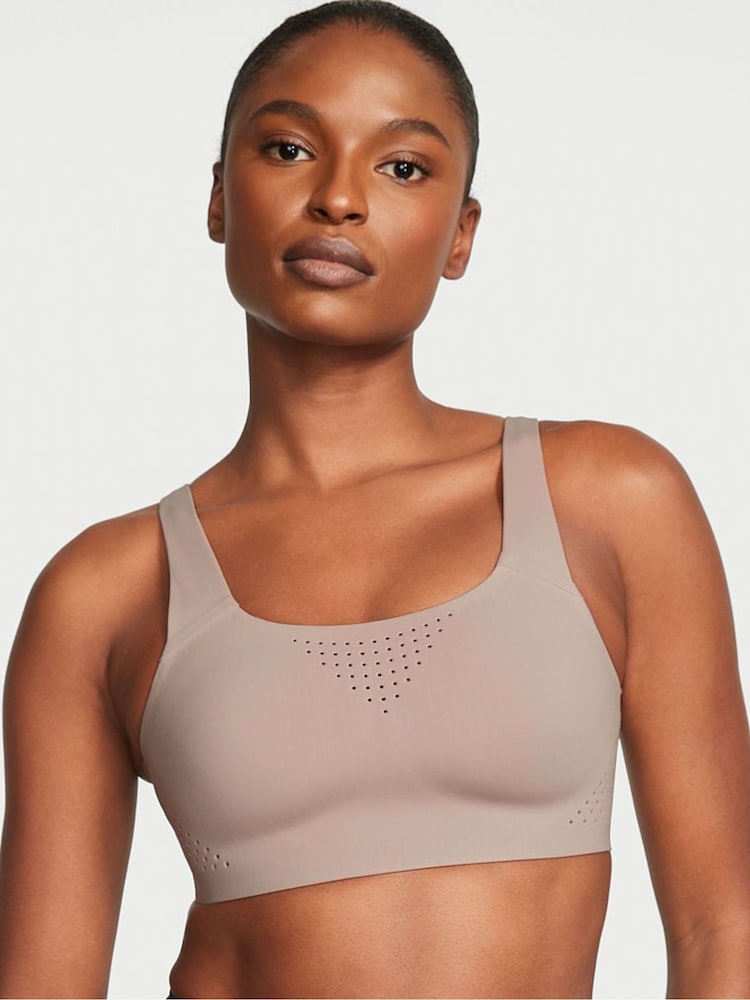 Victoria's Secret Candlelight Rose Pink Back Close Featherweight Max High Support Sports Bra - Image 1 of 5