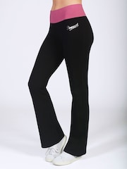 Hot Pink - Pineapple Womens Contrast Band Bootcut Jersey Trousers - Image 1 of 5