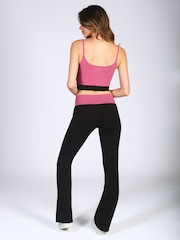 Hot Pink - Pineapple Womens Contrast Band Bootcut Jersey Trousers - Image 4 of 5