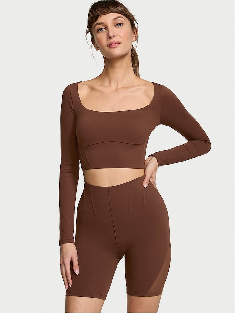 Victoria's Secret Ganache Brown VS Elevate Corset 3 Cycling Shorts - Image 1 of 3