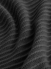 Charcoal Grey Stitch Detail High Neck Long Sleeve Jumper - Image 6 of 6