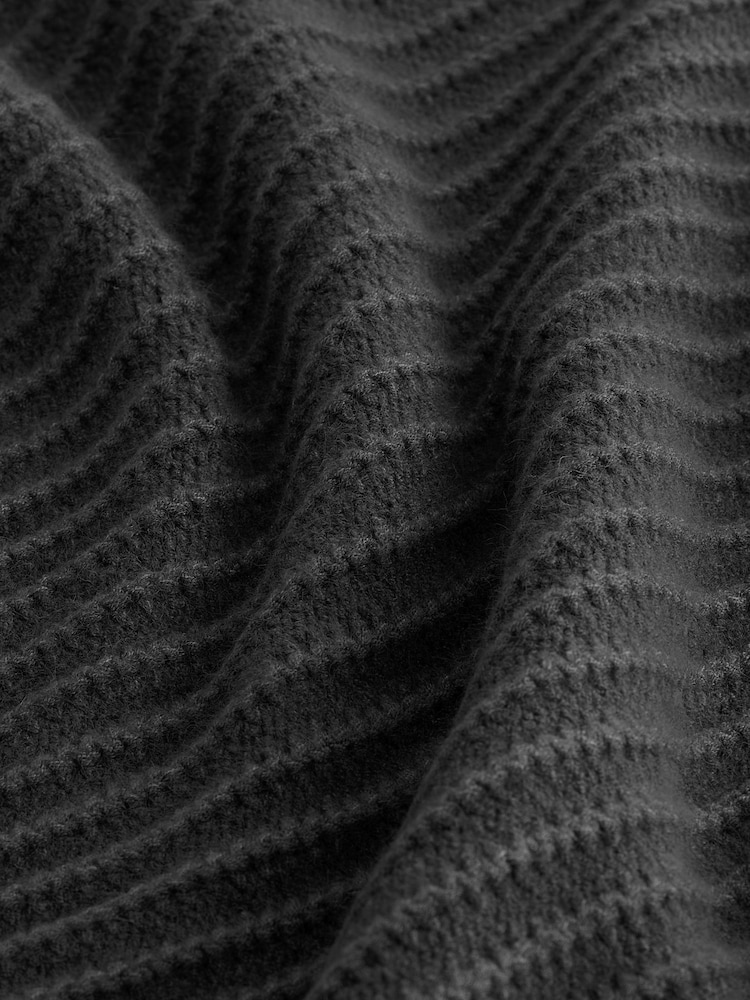 Charcoal Grey Stitch Detail High Neck Long Sleeve Jumper - Image 6 of 6 Charcoal Grey Stitch Detail High Neck Long Sleeve Jumper - Image 6 of 6