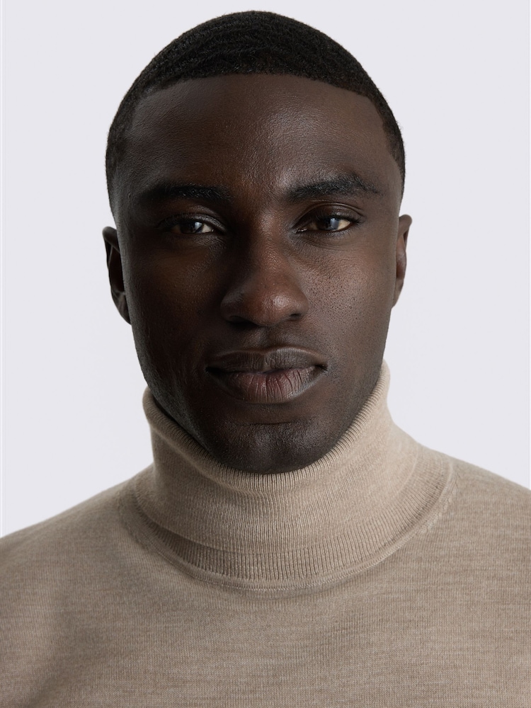 MOSS Natural Merino-Blend Roll Neck Jumper - Image 3 of 3 MOSS Natural Merino-Blend Roll Neck Jumper - Image 3 of 3