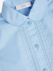 Blue Regular Fit Puff Sleeve Lace Trim School Blouse (3-14yrs) - Image 8 of 8