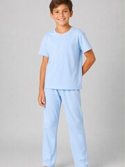 Brand Threads Blue Essentials Long Leg Pyjamas Set - Image 2 of 4