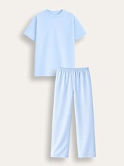 Brand Threads Blue Essentials Long Leg Pyjamas Set - Image 3 of 4