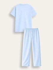 Brand Threads Blue Essentials Long Leg Pyjamas Set - Image 4 of 4