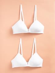 White First Bra Light Pad Non Wire Bras 2 Pack - Image 6 of 7