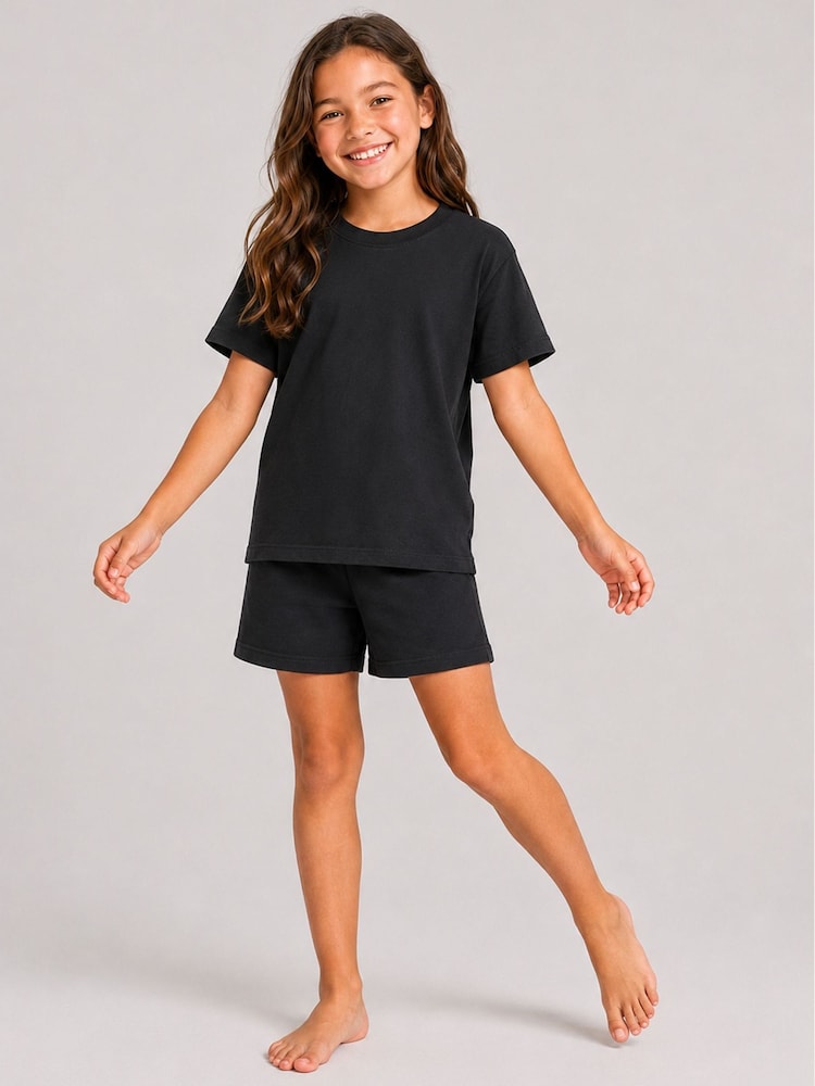 Brand Threads Black Essentials Short Pyjamas Set - Image 1 of 4