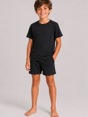 Brand Threads Black Essentials Short Pyjamas Set - Image 2 of 4