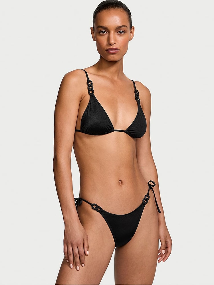 Victoria's Secret Nero Black Brazilian Swim Chain Bikini Bottom - Image 1 of 3
