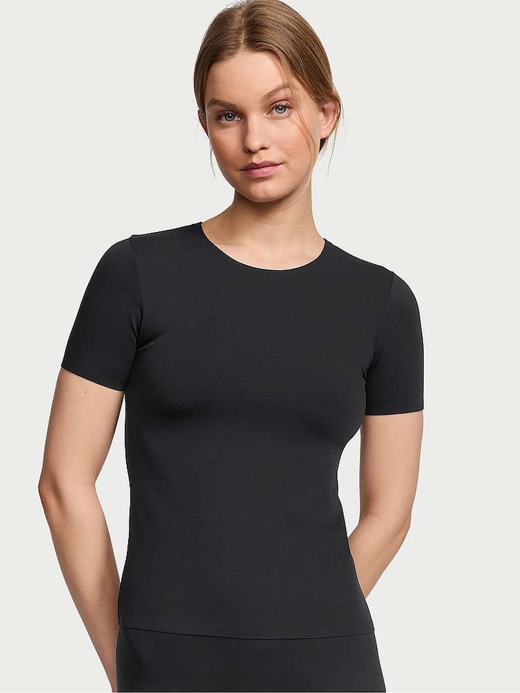 Victoria's Secret Pure Black Elevate™ Stretch T-Shirt - Image 1 of 3