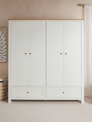 Chalk Malvern Paint Effect 4 door, 2 drawers Wardrobe - Image 4 of 11