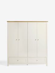 Chalk Malvern Paint Effect 4 door, 2 drawers Wardrobe - Image 7 of 11