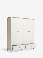 Chalk Malvern Paint Effect 4 door, 2 drawers Wardrobe - Image 9 of 11