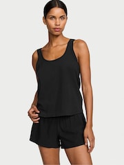 Victoria's Secret Pure Black Cotton Flowy Tank Top - Image 1 of 3