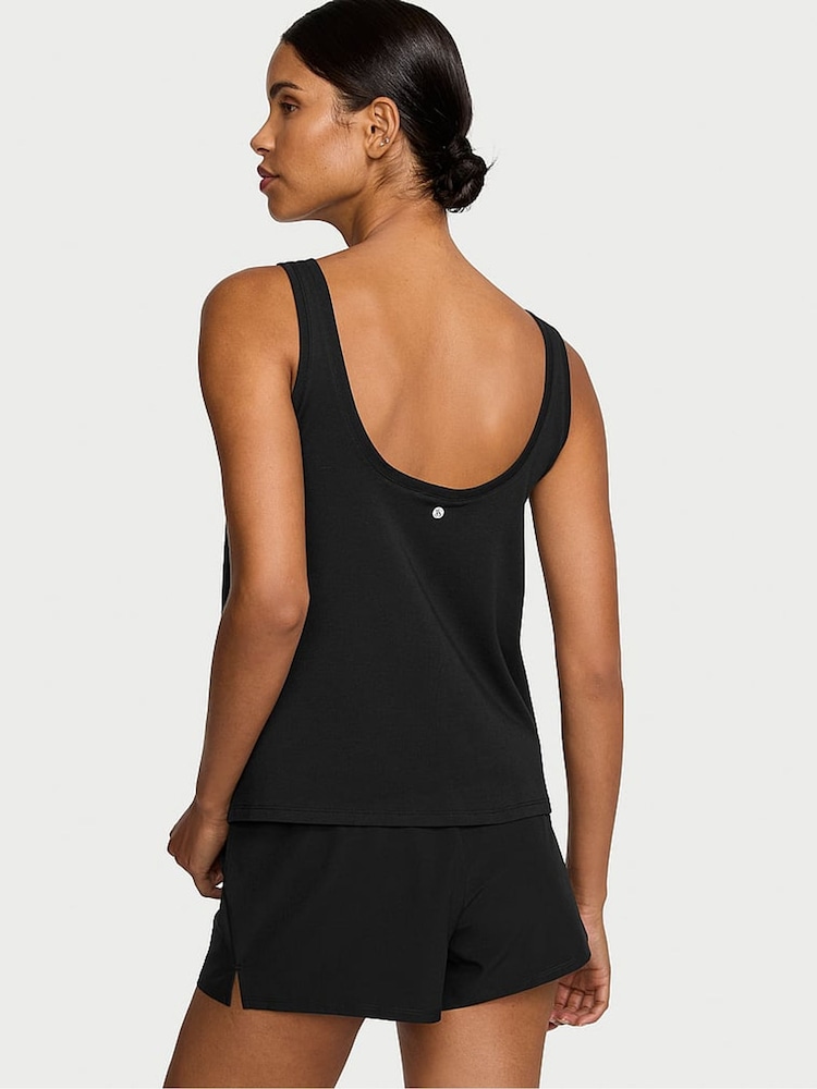 Victoria's Secret Pure Black Cotton Flowy Tank Top - Image 2 of 3