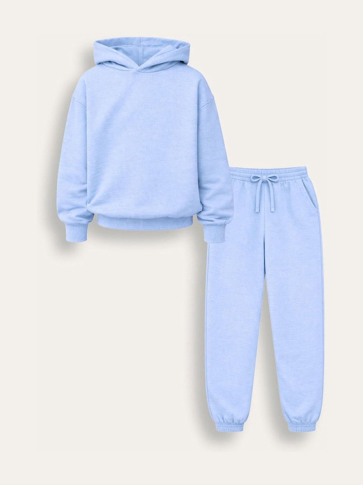 Brand Threads Blue Essentials Hoodie Tracksuit - Image 1 of 4 Brand Threads Blue Essentials Hoodie Tracksuit - Image 1 of 4