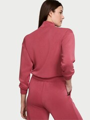 Victoria's Secret Deep Rose Pink Modal Half Zip Sweatshirt - Image 2 of 4