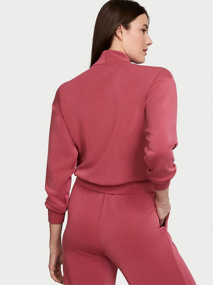 Victoria's Secret Deep Rose Pink Modal Half Zip Sweatshirt - Image 2 of 4