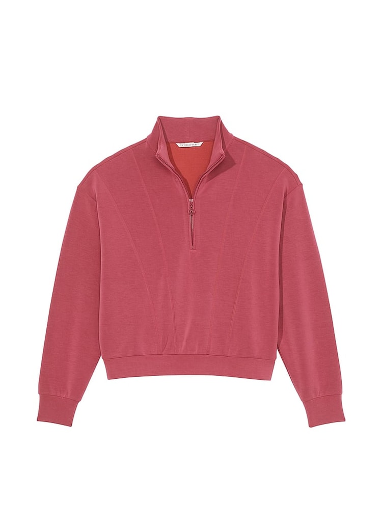 Victoria's Secret Deep Rose Pink Modal Half Zip Sweatshirt - Image 4 of 4