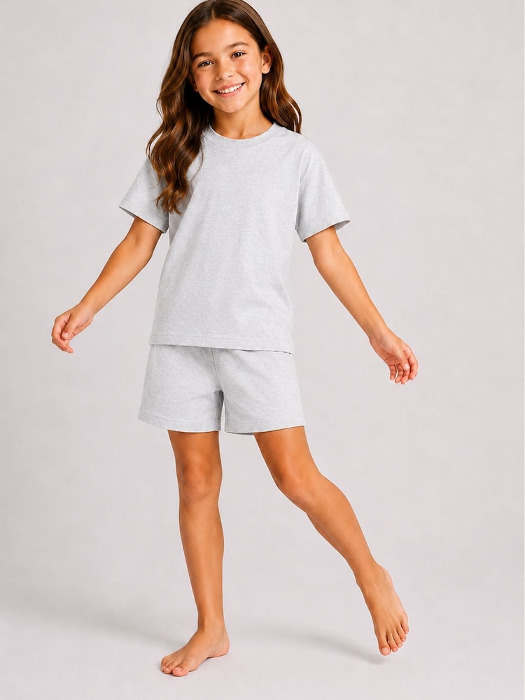 Brand Threads Grey Essentials Short Pyjamas Set - Image 1 of 4