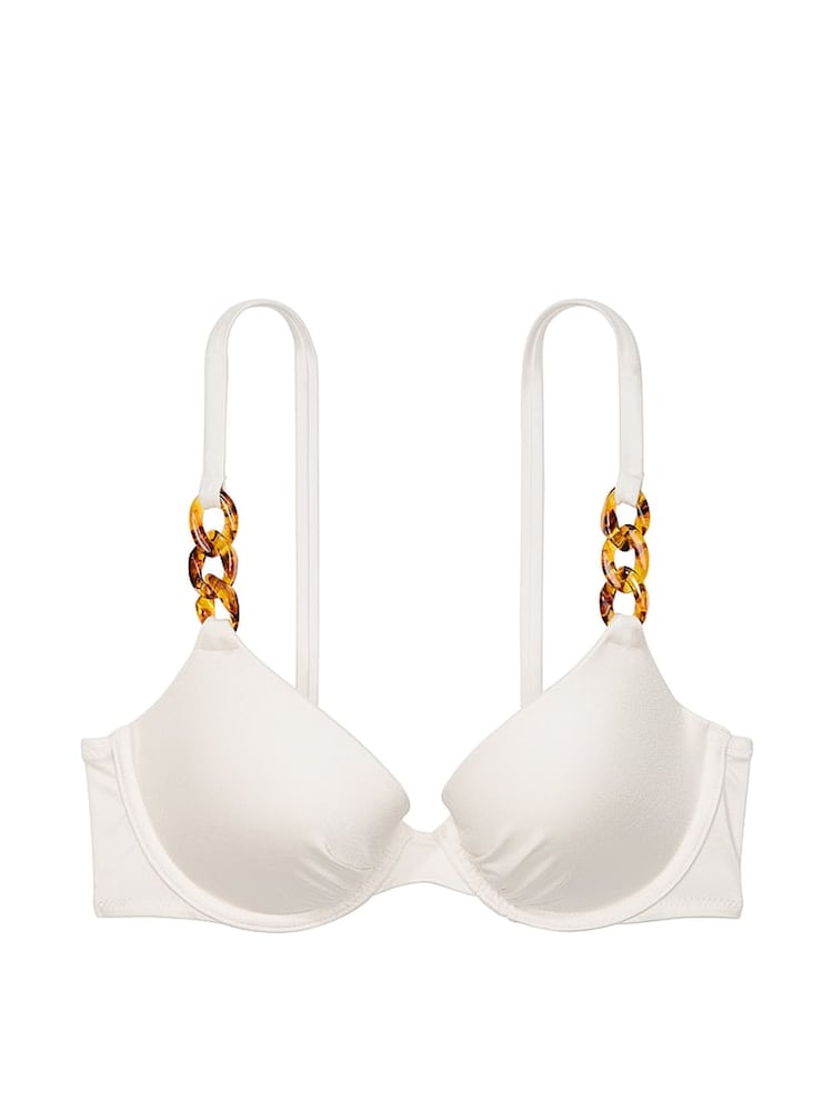 Victoria's Secret Coconut White Push Up Swim Chain Bikini Top - Image 3 of 3 Victoria's Secret Coconut White Push Up Swim Chain Bikini Top - Image 3 of 3